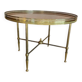 Vintage neoclassical style coffee table in mahogany veneer