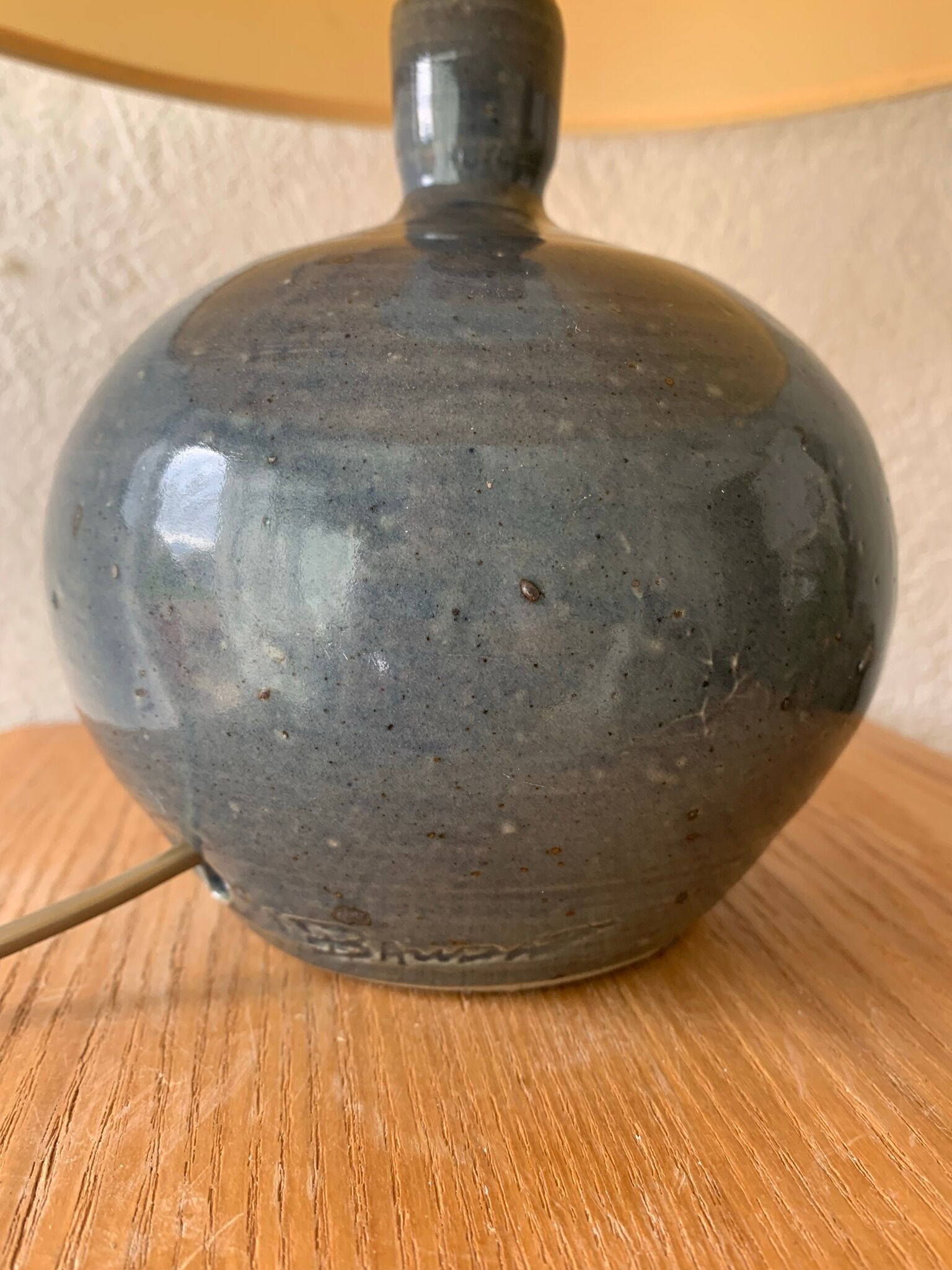 Baudat blue enamel stoneware lamp