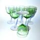 Series of 6 foot glasses in ancient green uranium glass