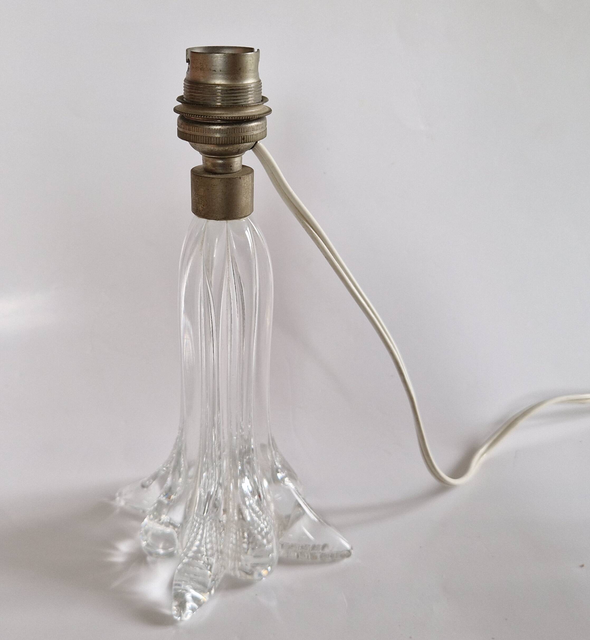 Pied de lampe cristal Art Déco 1950
