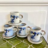 4 stoneware coffee cups