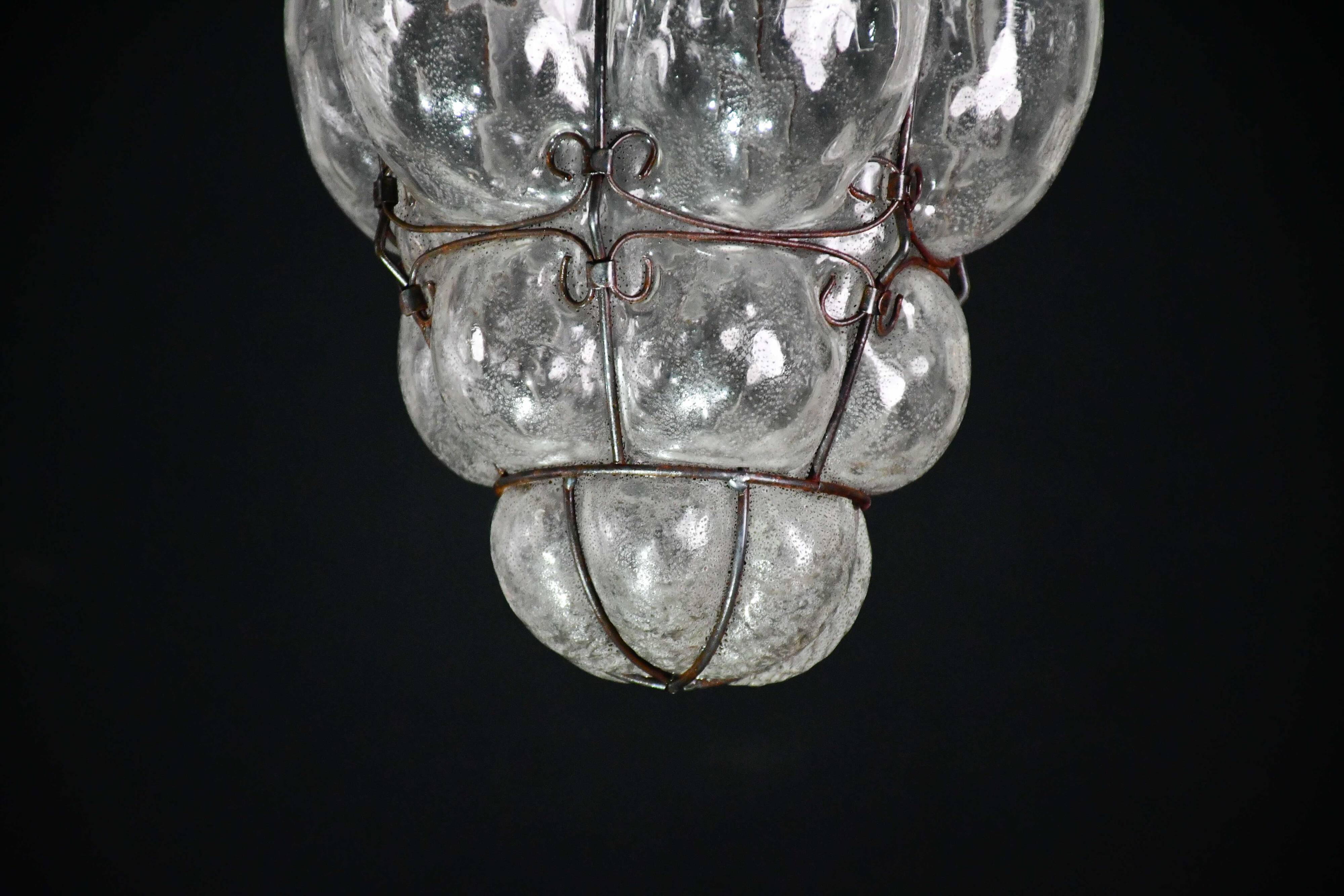 Venetian transparent lantern, Murano glass, Italy, 1970s