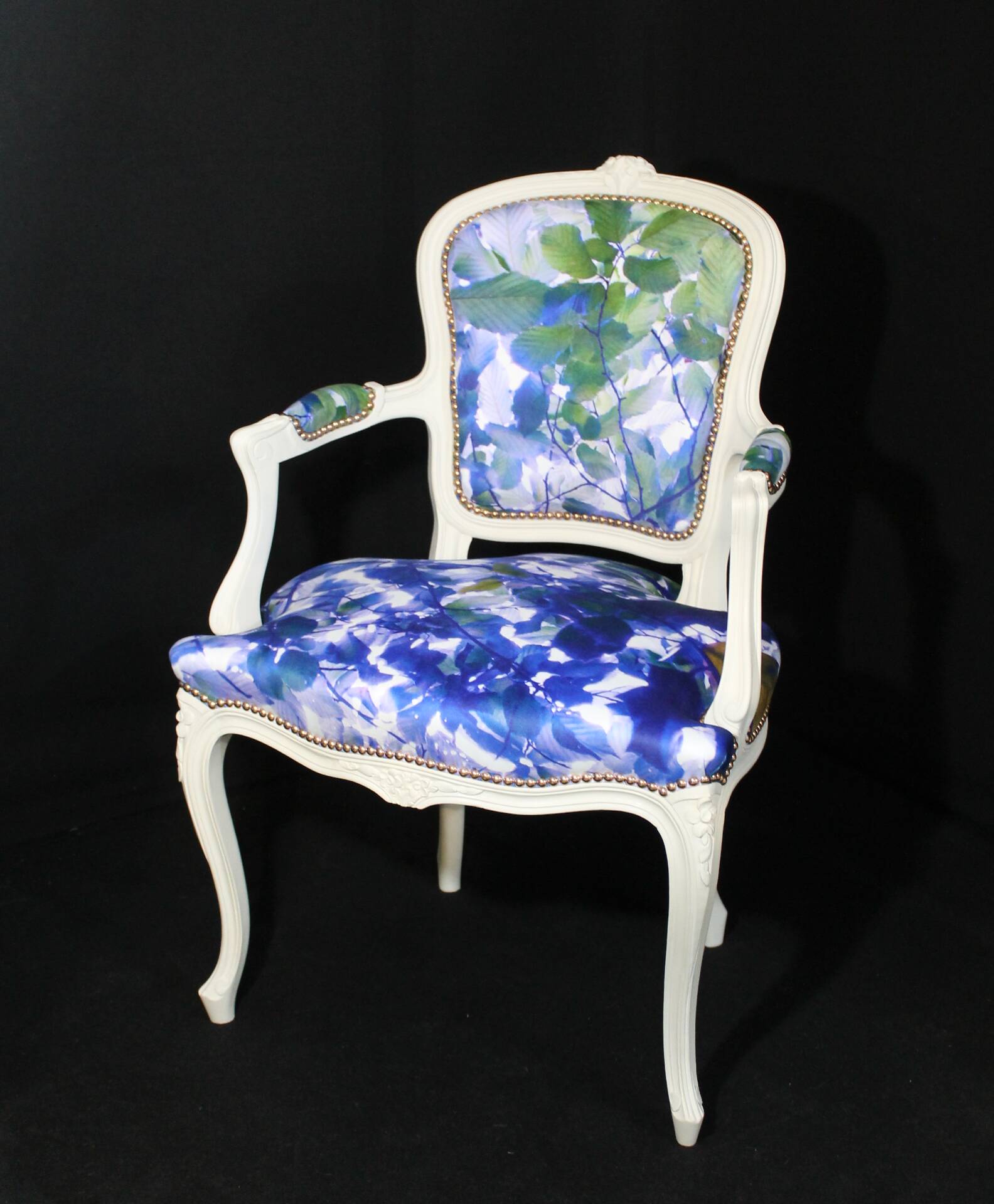 Fauteuil Louis XV Bleutée