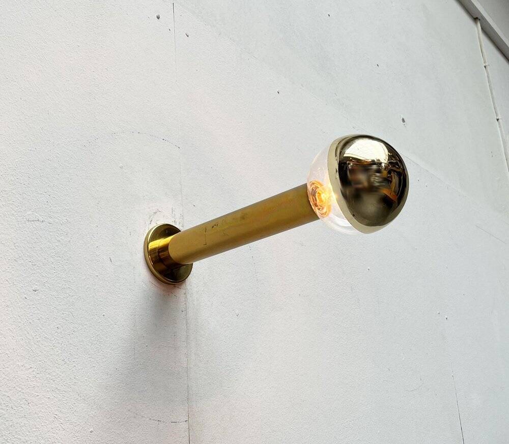 Vintage Space Age ceiling lamp in brass by Motoko Ishii for Staff, 1970s.