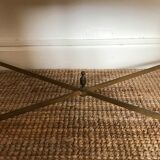 Gold metal coffee table and marble tray