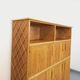 Vintage rattan and light wood storage unit from the 60s