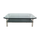 B&B Italia 'Diesis' Two-Tier Glass and Leather Coffee Table by Antonio Citterio