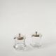 Pair of crystal and silver-plated condiment pots, Saint Hilaire, 1960.
