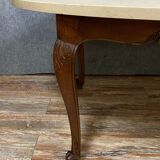 Louis XV game table with oval oak shape around 1850