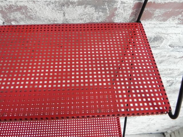 Steel wall rack with 2 shelves by Tjerk Reijenga perforated for Pilastro