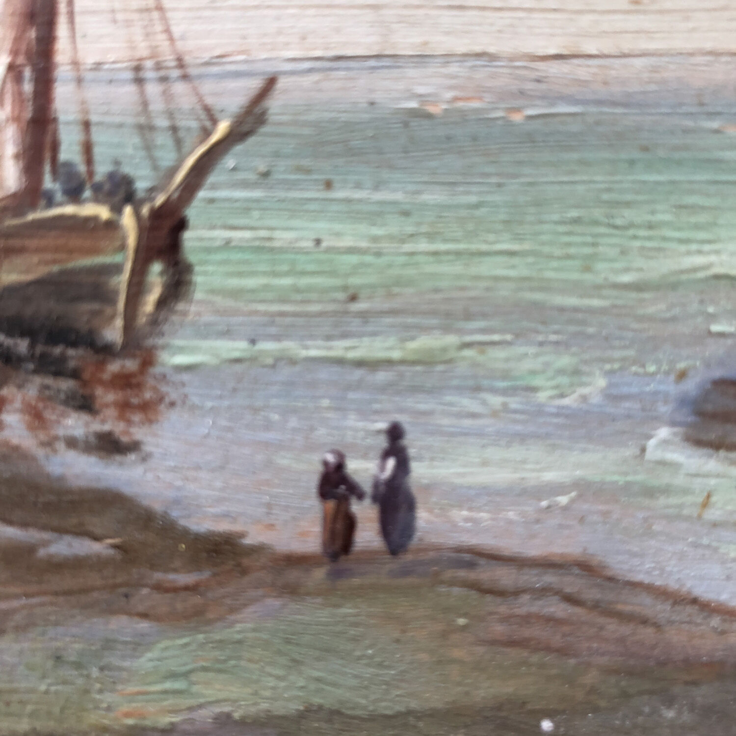 Tableau XIXème "Marine bretonne"