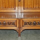 Victorian Antique Bacon Bench in Carved Walnut by Hampton & Sons