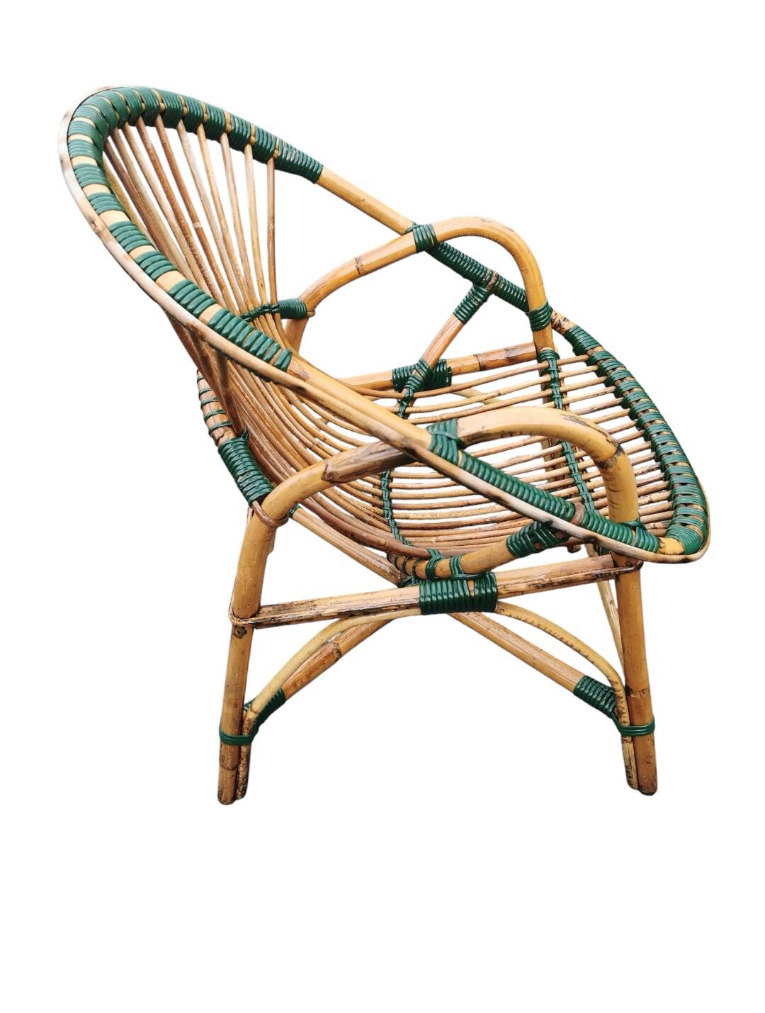 Pair of rattan basket armchairs