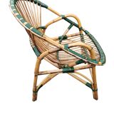 Pair of rattan basket armchairs