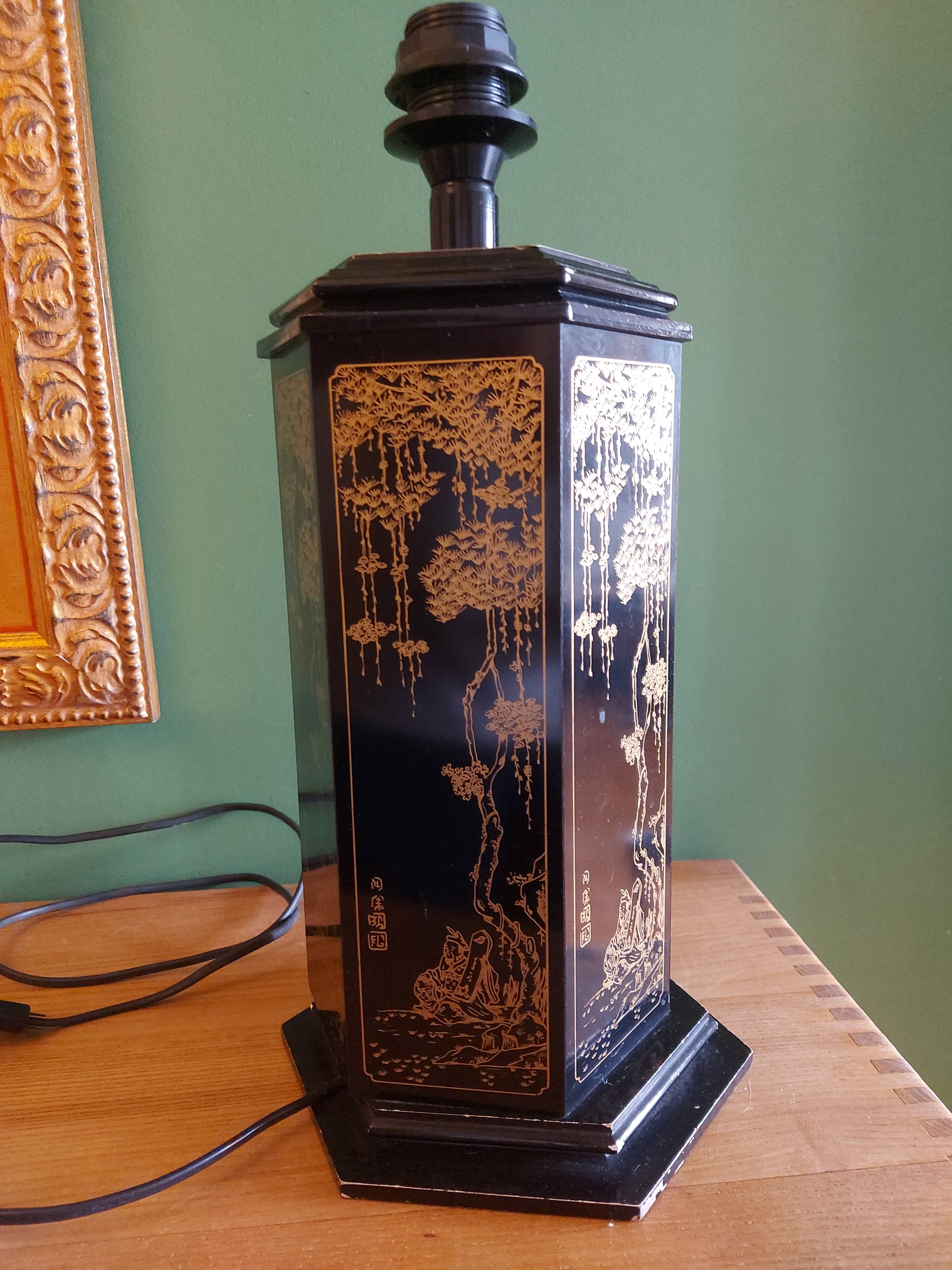 Lampe pagode , abat jour soie