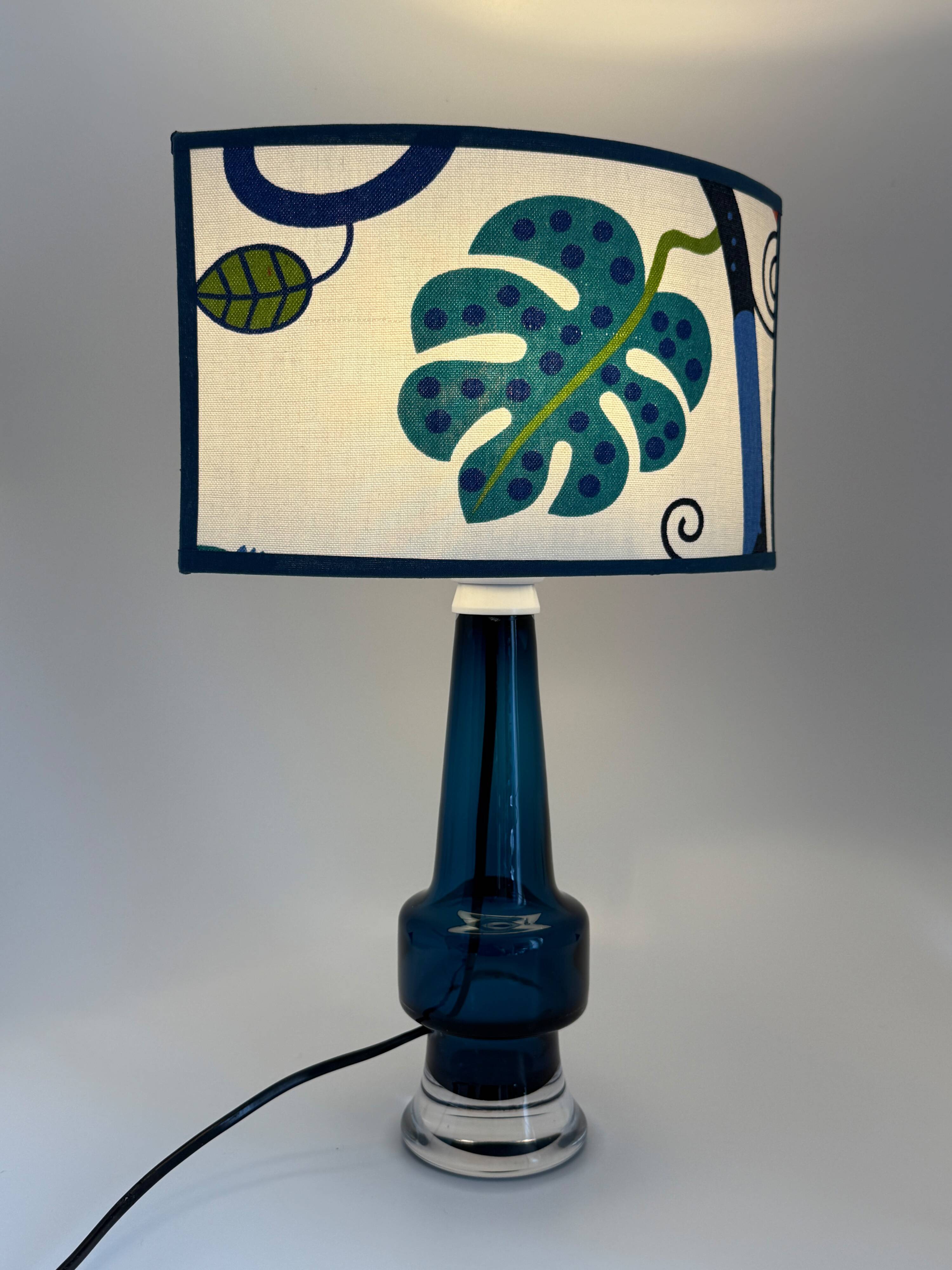 Crystal lamp • Kosta Boda • Sweden • 1960s and custom lampshade