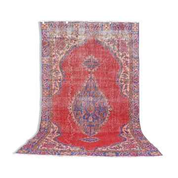 Tapis de sol noué à la main Oushak