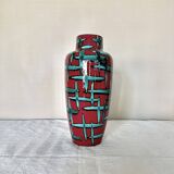 Vintage West-Germany vase by Scheurich with handpainted Bamboo decor