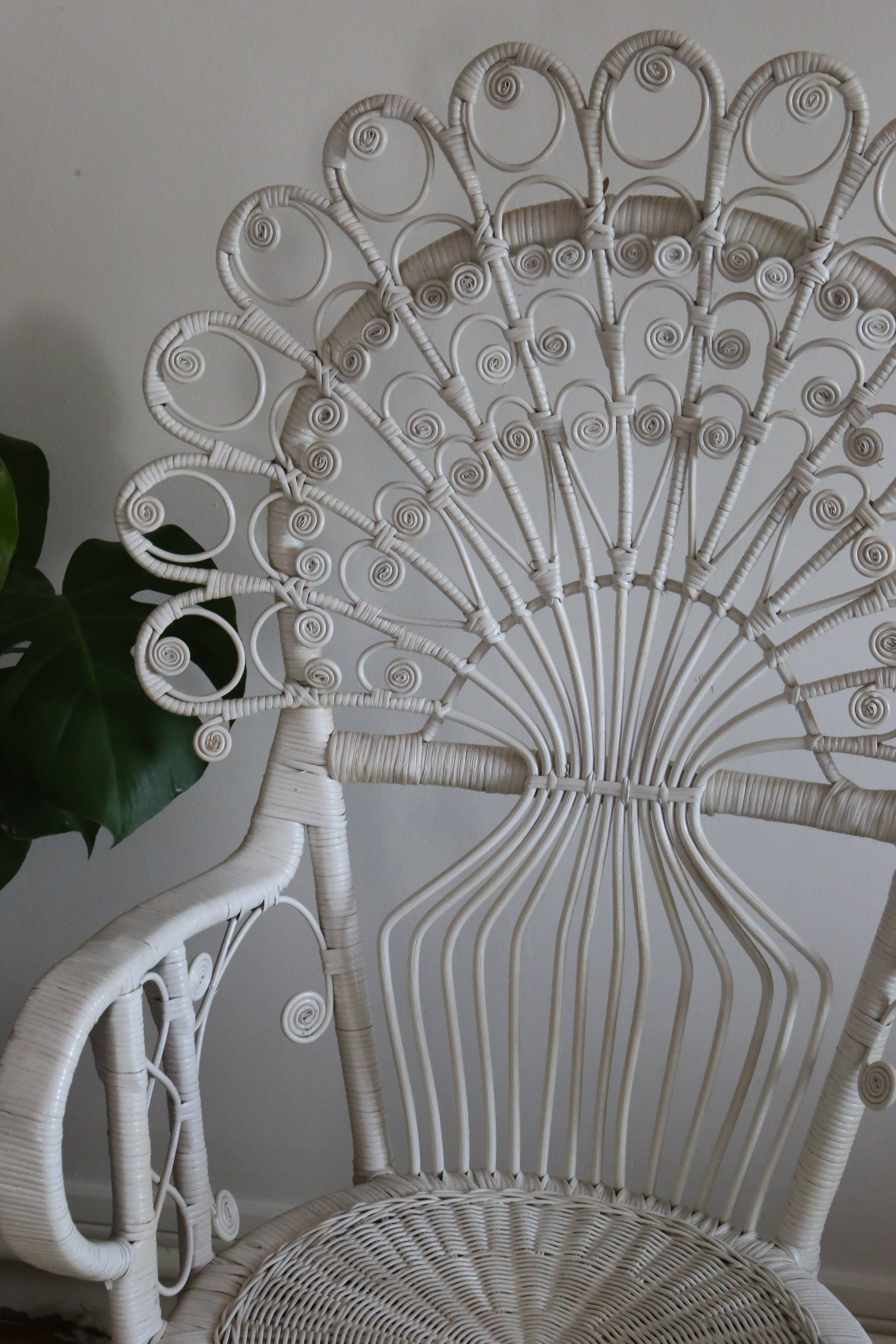 Peacok rattan armchair