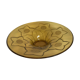 Yellow glass cup with a floral pattern