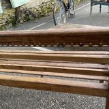 Carved teak bench