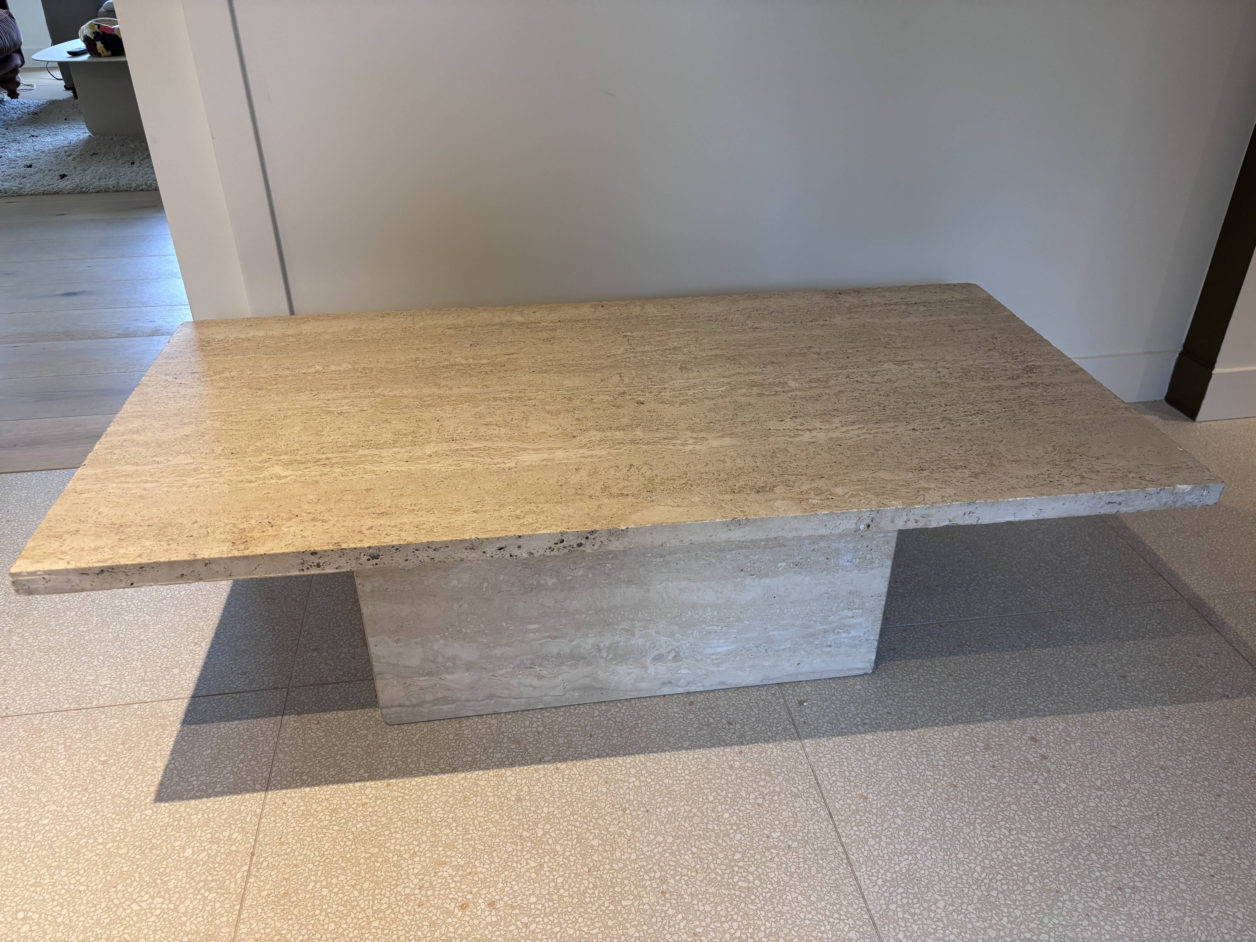 Modular coffee table/console in travertine – vintage