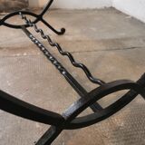 Marble and wrought iron coffee table
