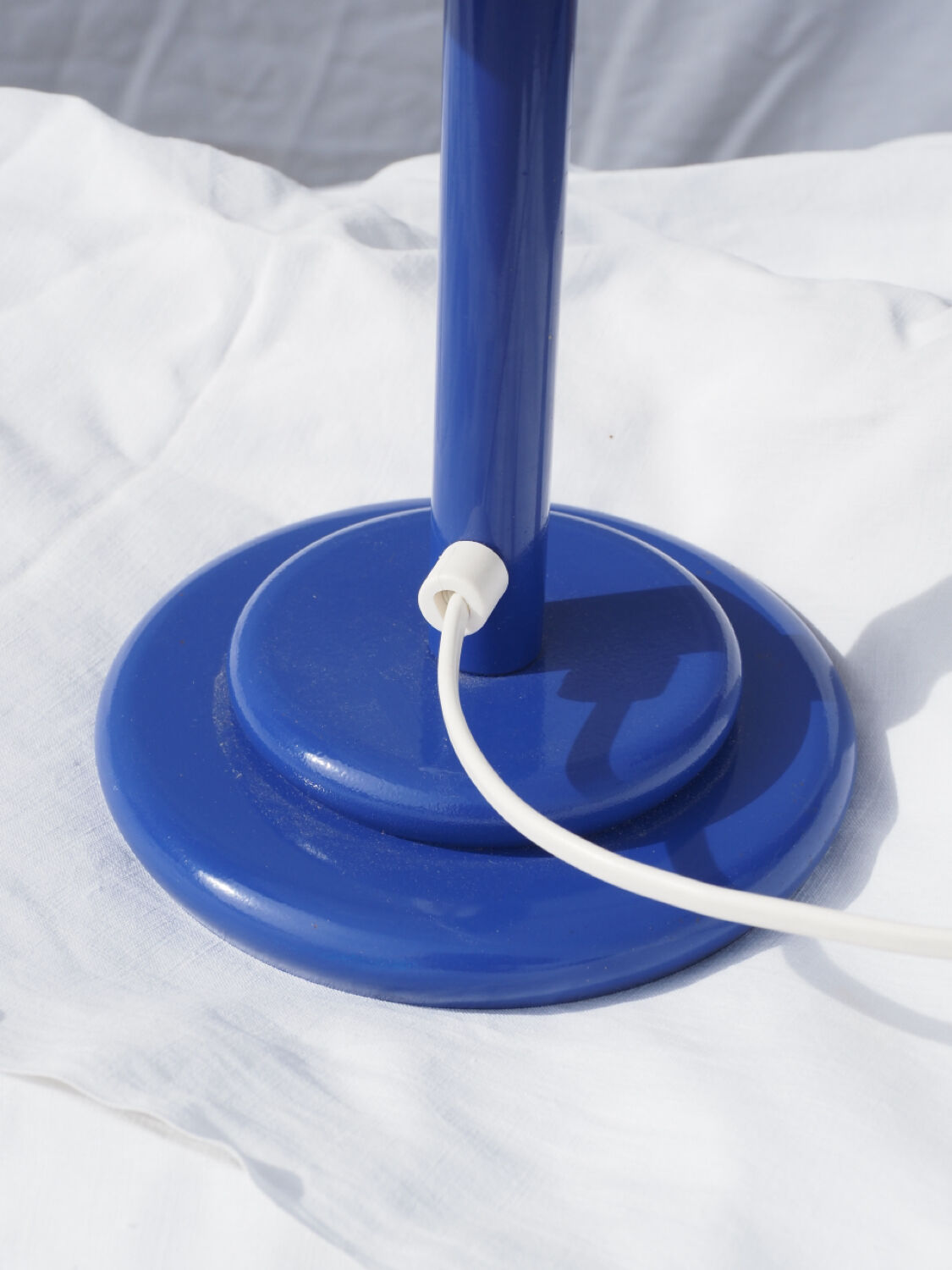 Blue table lamp Aluminor 1960-70