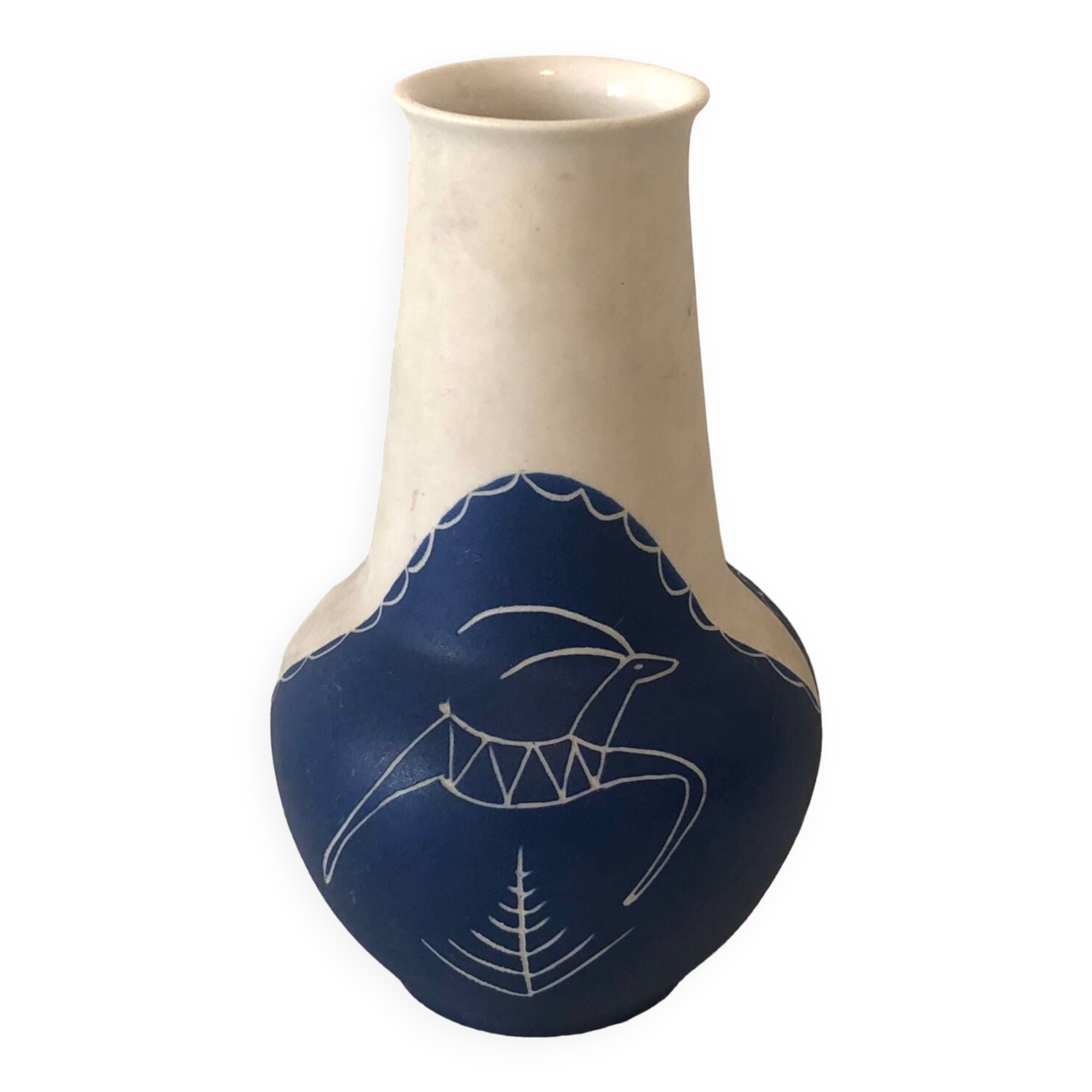 Vase Blanc Bleu Céramique