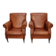 Vintage Dutch Cognac-Coloured Leather Club Chairs, Set of 2