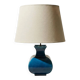 Vintage ceramic lamp Molin Charolles glazed turquoise blue - French 1970s
