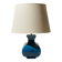 Vintage ceramic lamp Molin Charolles glazed turquoise blue - French 1970s