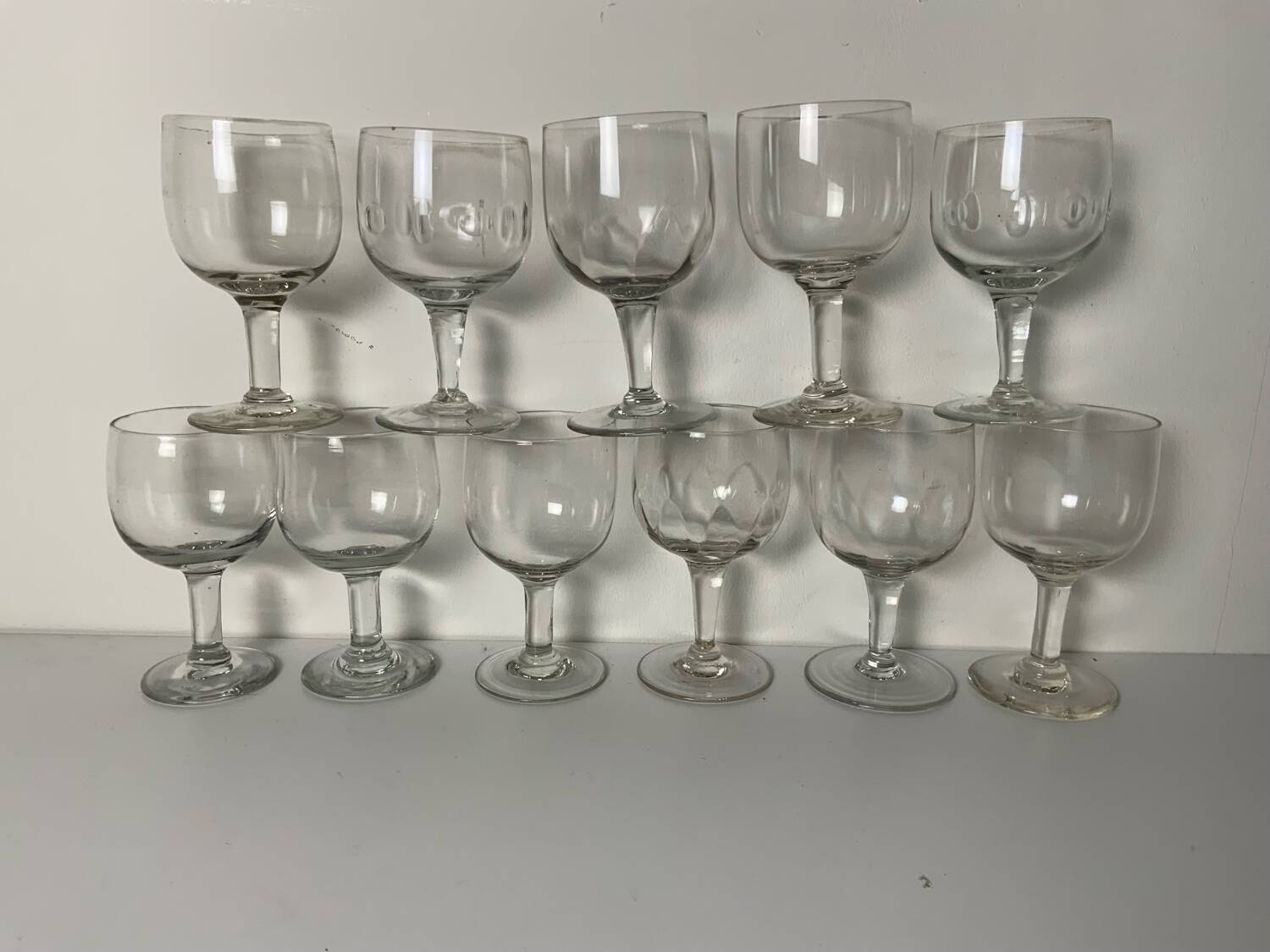 Antique stemmed glasses