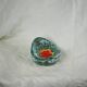 Lava and cyan foam enamel ashtray - Fat lava ceramic - 60s - 70s