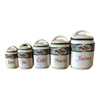 5 pots en faïence Louis Gueule
