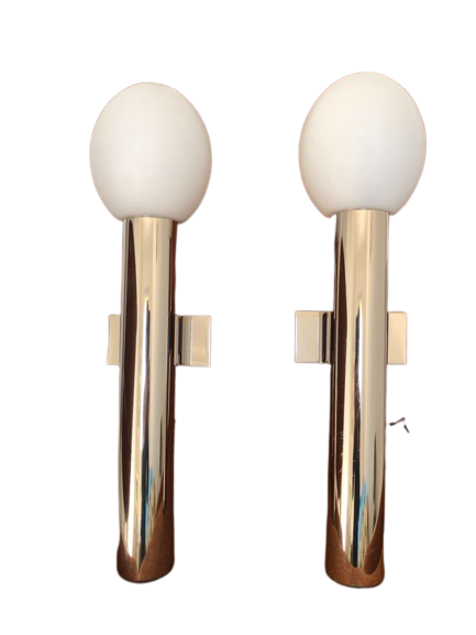 Pair of chrome wall lamps from Sciolari, Italy 1970's