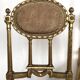 Series of three Louis XVI style chairs in gilded wood, circa 1900