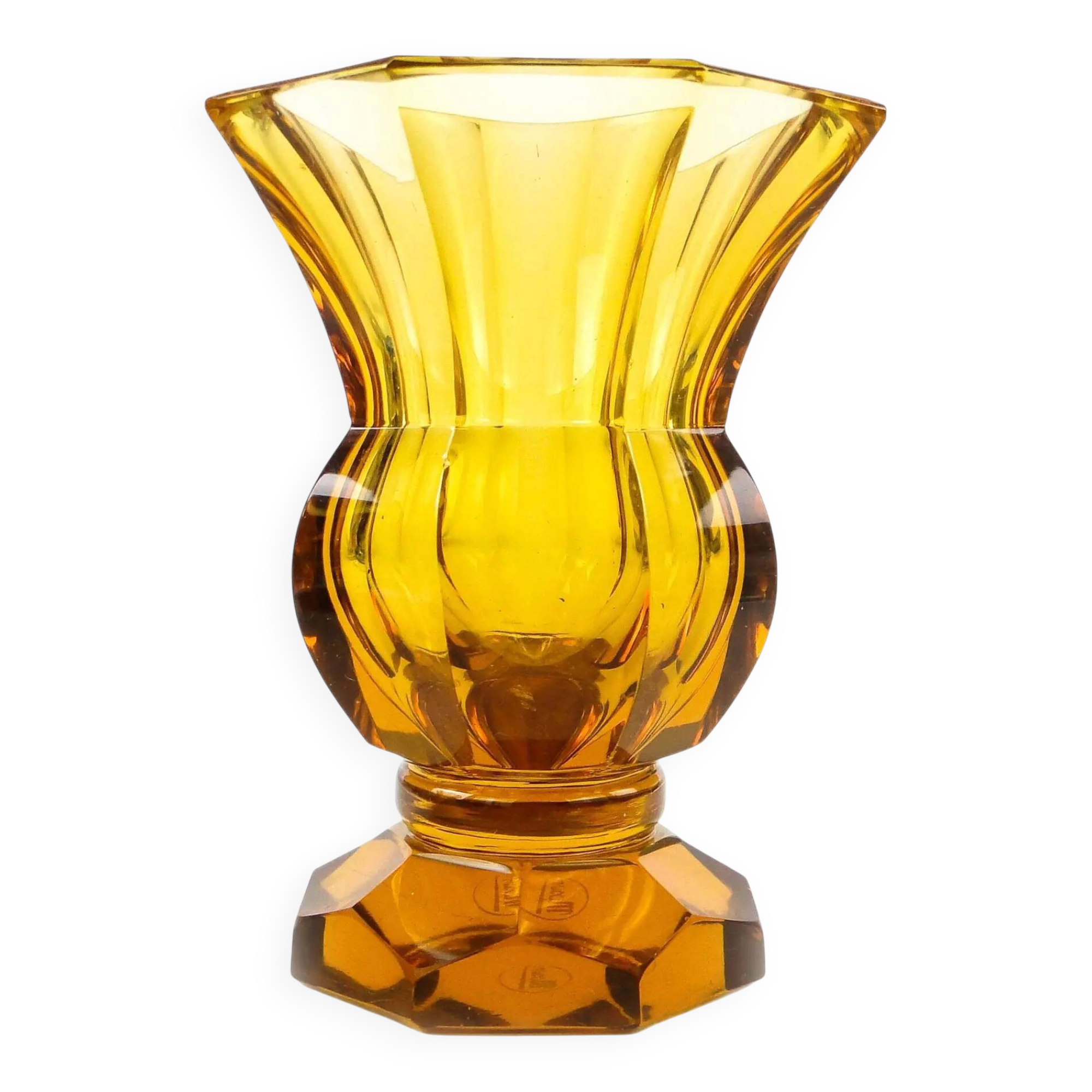 Art Deco vase, crystal, Moser, Czechoslovakia, 1930s