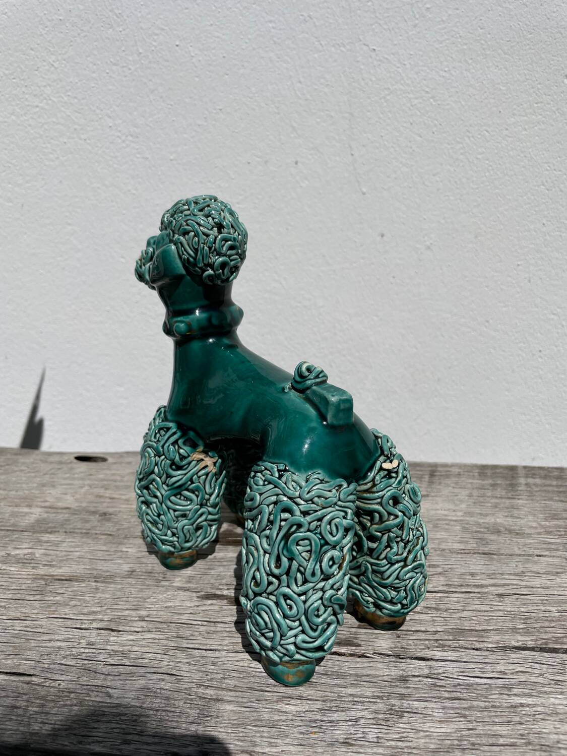 Spaghetti Green Ceramic Poodle Dog