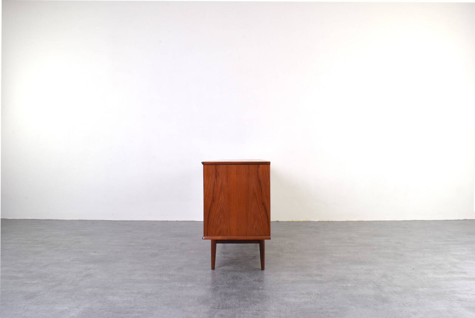 Mid-Century Op-Art Hand-Painted Teak Sideboard, 1960s