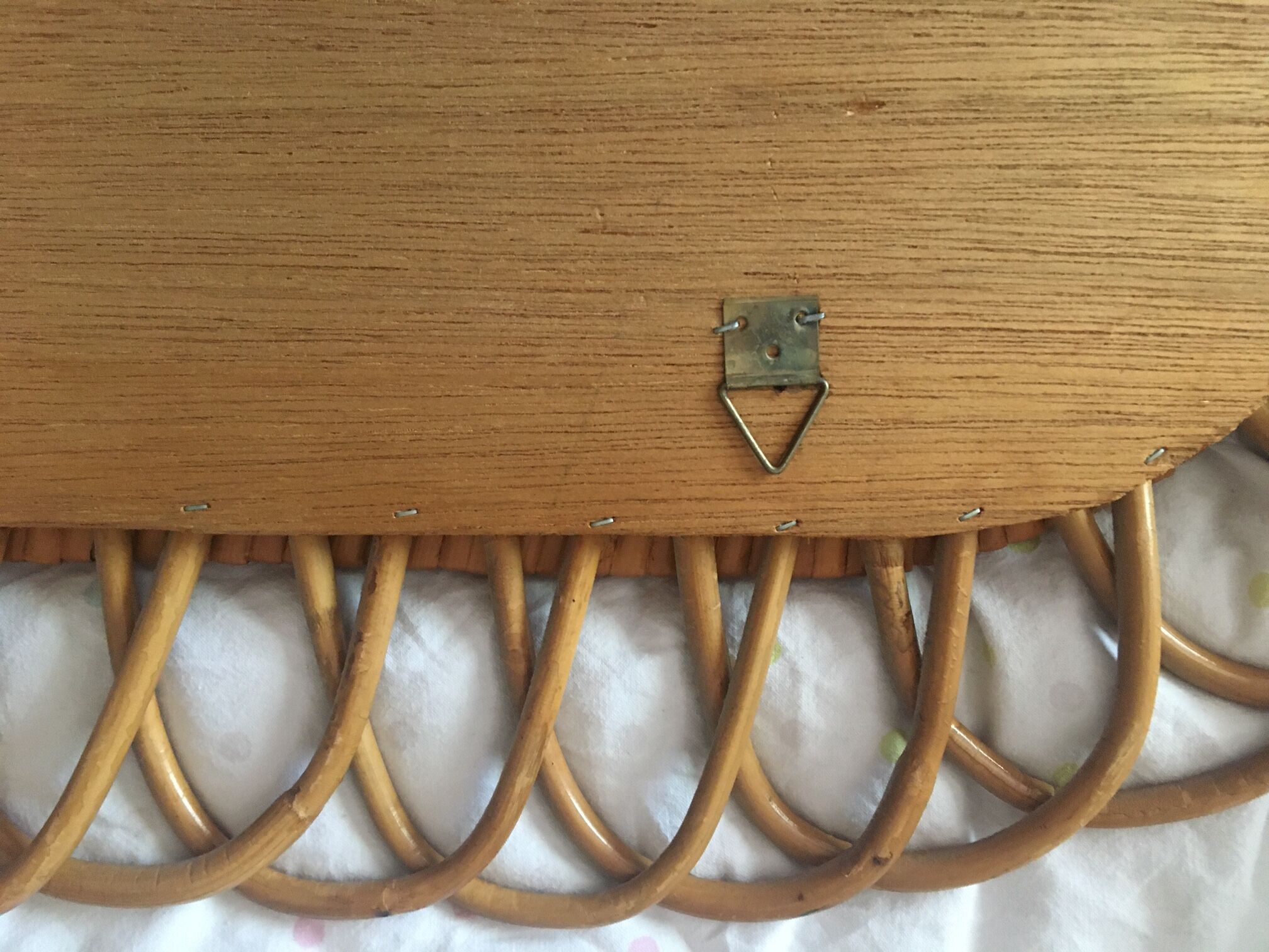 Rattan mirror 1950 - 74 x 37 cm