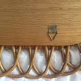 Rattan mirror 1950 - 74 x 37 cm