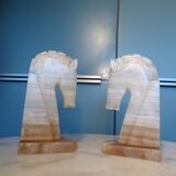 Pair of onyx horse bookends