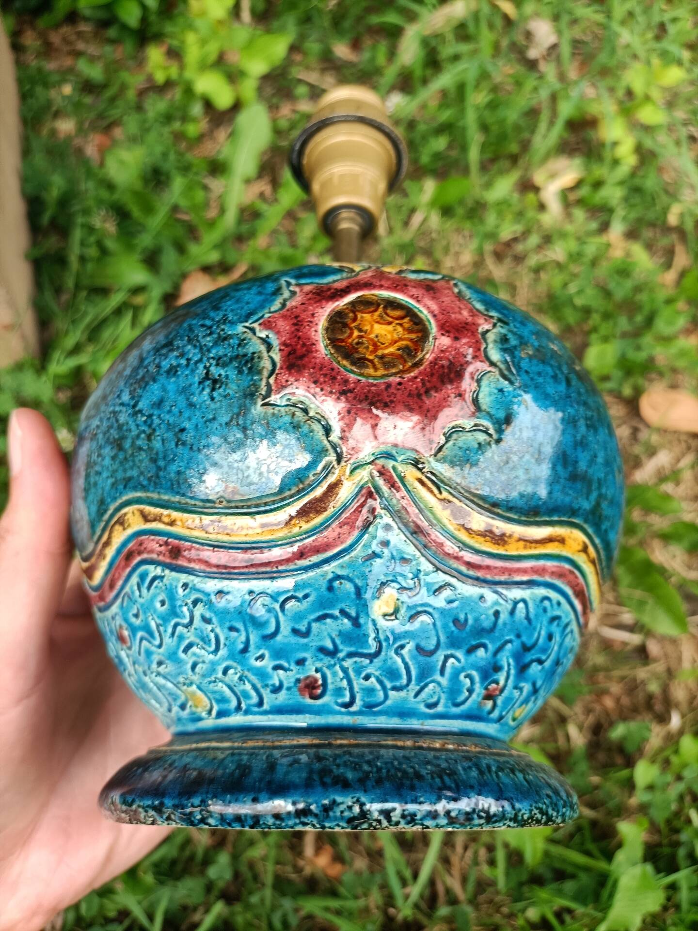 Retro signed ceramic lamp base 💐