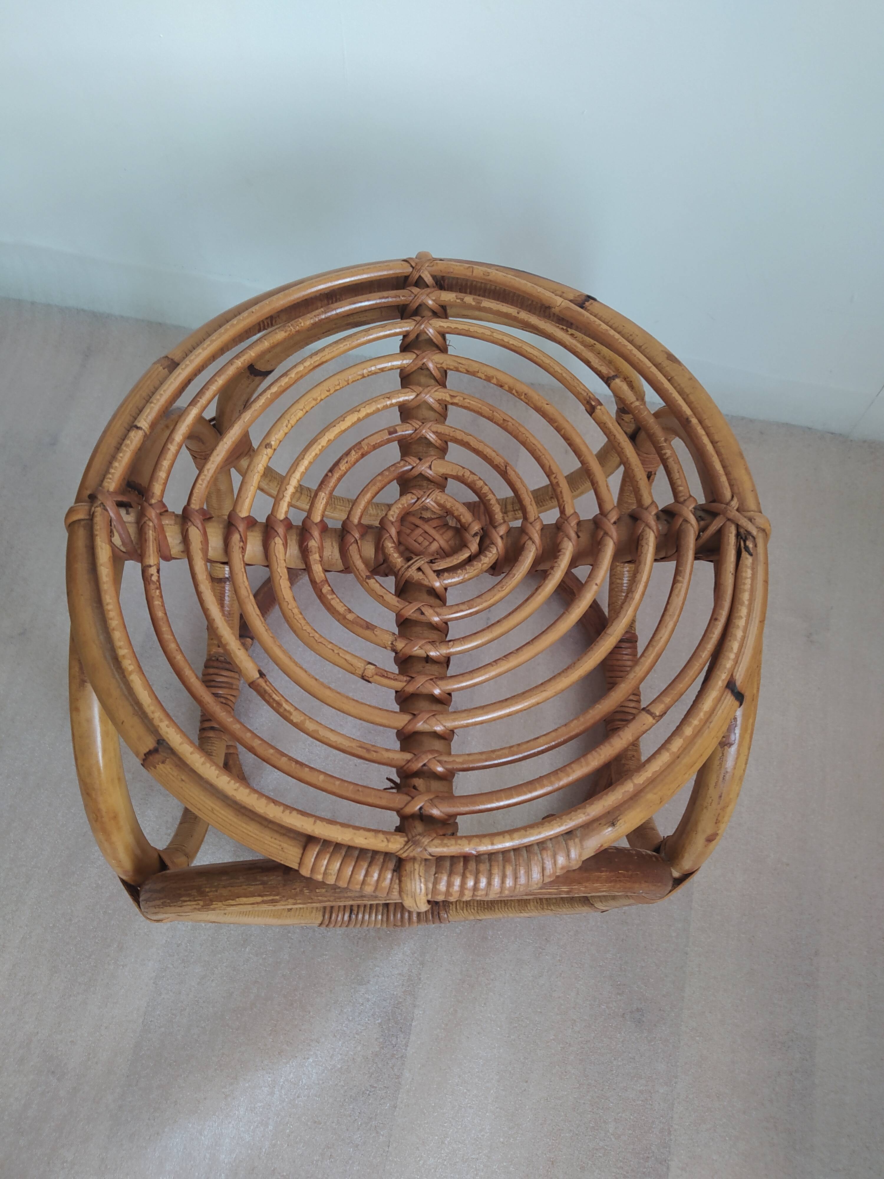 Vintage bamboo stool