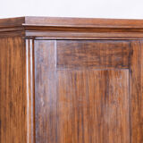 XIXth Century Biedermeier Solid Oak Wardrobe Cabinet, Restored, Czechia, 1830s