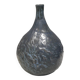 Vase Pauline Toynbee, Émail en cristal bleu texturé, forme organique, années 1980