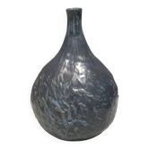 Vase Pauline Toynbee, Émail en cristal bleu texturé, forme organique, années 1980