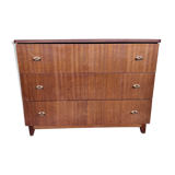 Chest of drawers teak compass feet formica tray