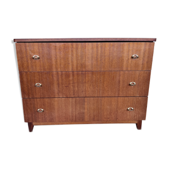 Chest of drawers teak compass feet formica tray